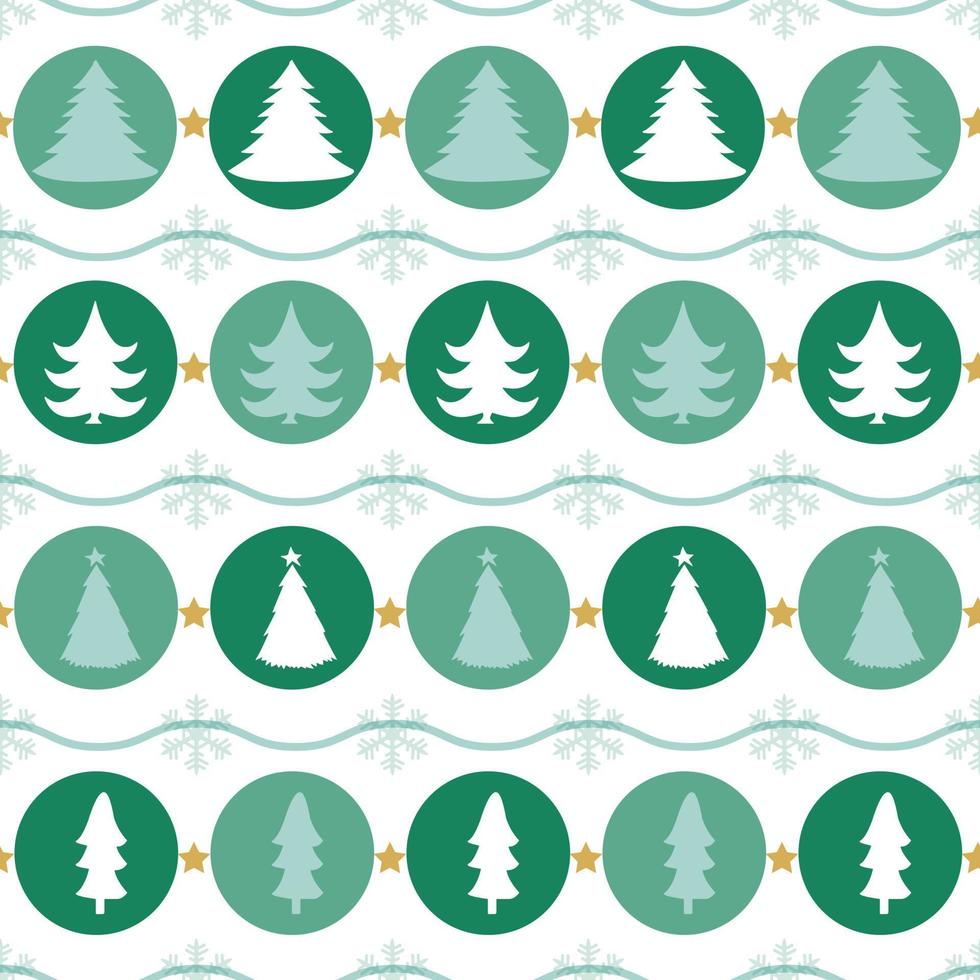 seamless cute christmas tree pattern background vector