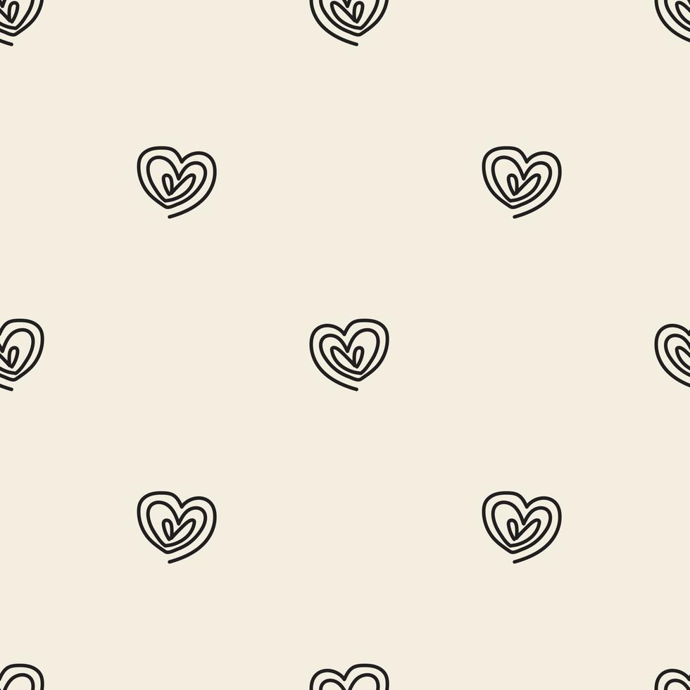 seamless monochrome vortex heart pattern background , kids pattern vector