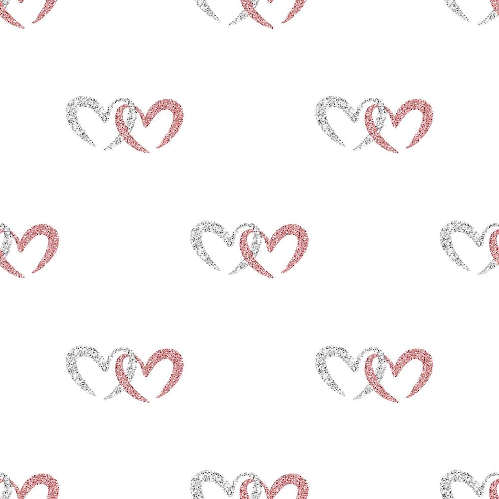 Fondo de patrón de forma de corazón de brillo de dos tonos transparente, patrón de guiño vector