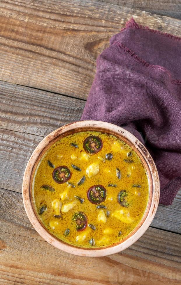 Bowl of yellow curry photo