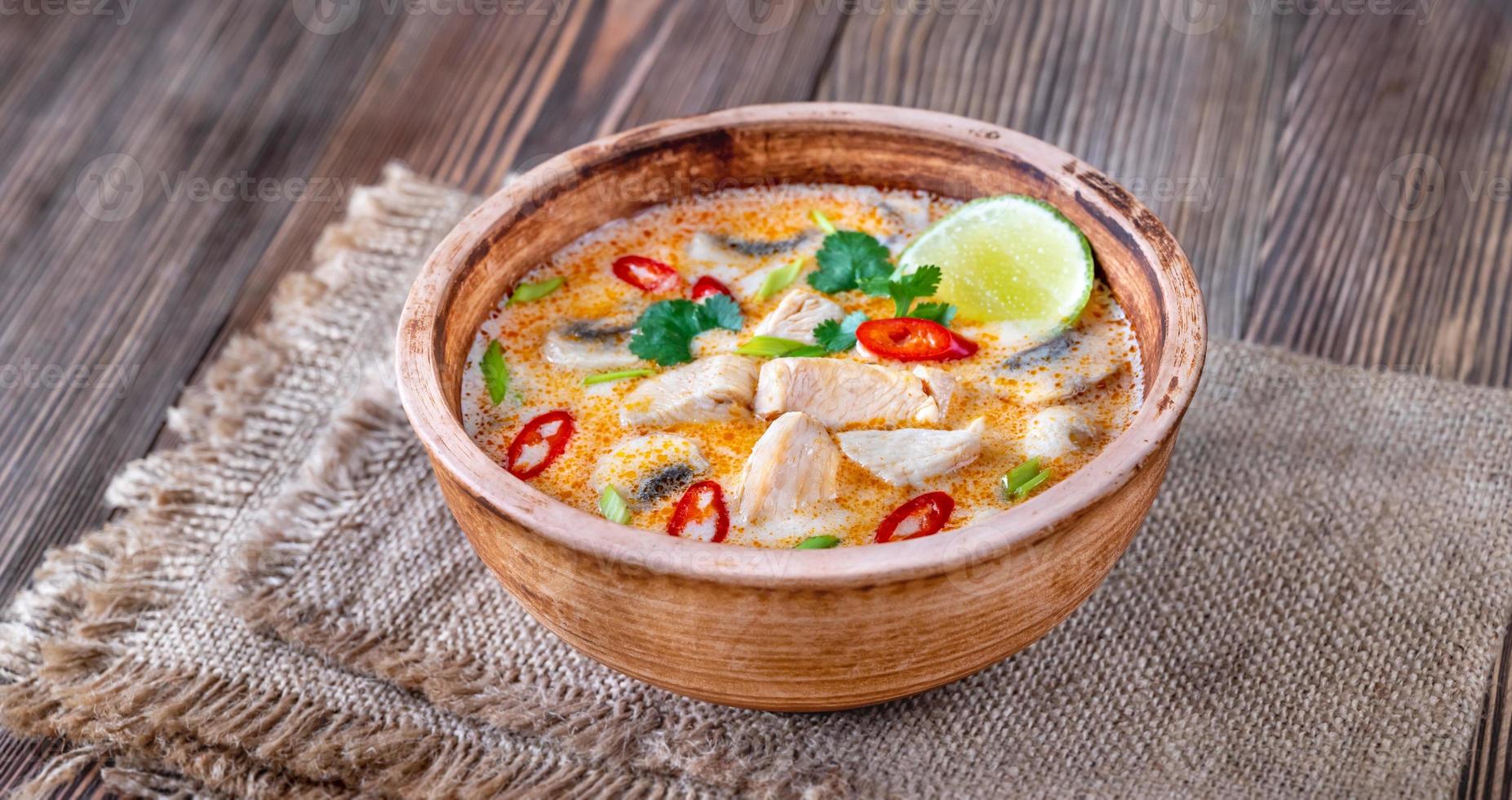 Bowl of Tom kha kai photo