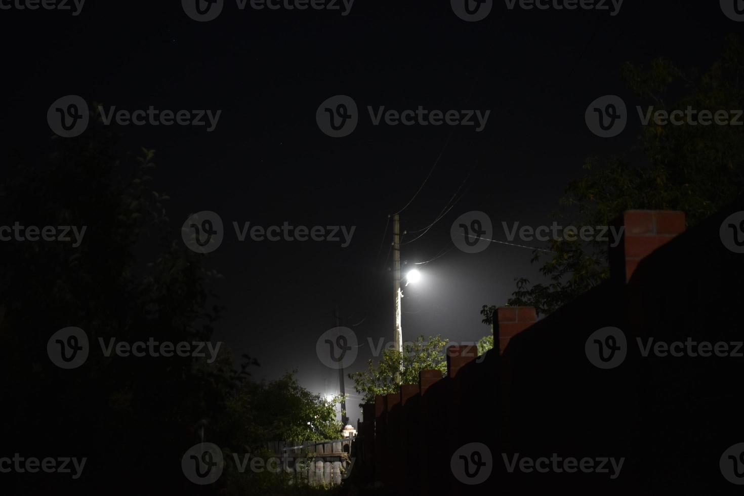 linterna nocturna a la luz de insectos y estrellas foto