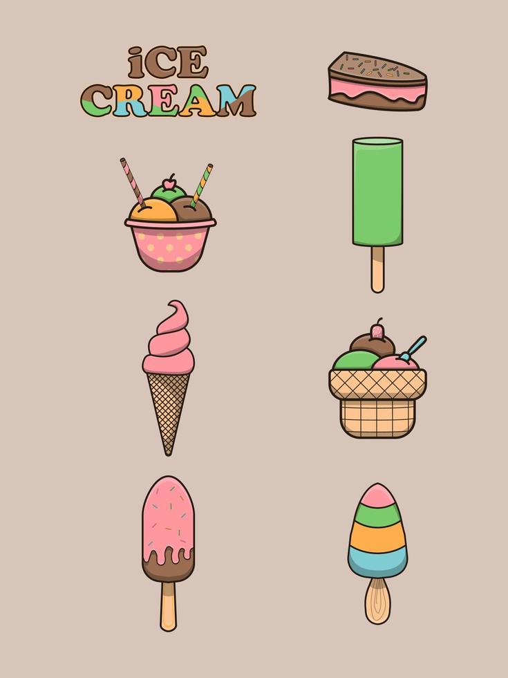 paquete de belleza de helado vector