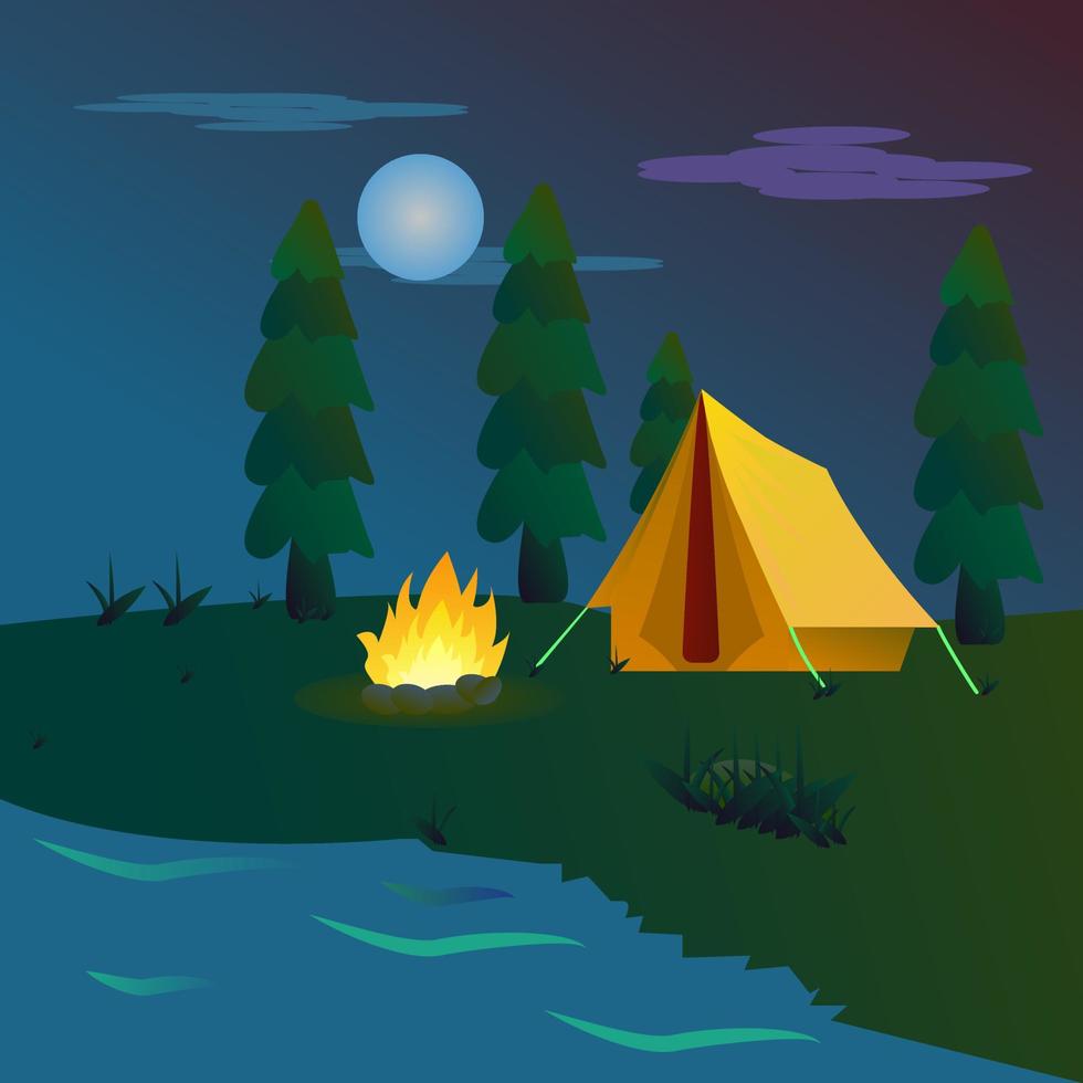 hermoso vector de campamento de verano