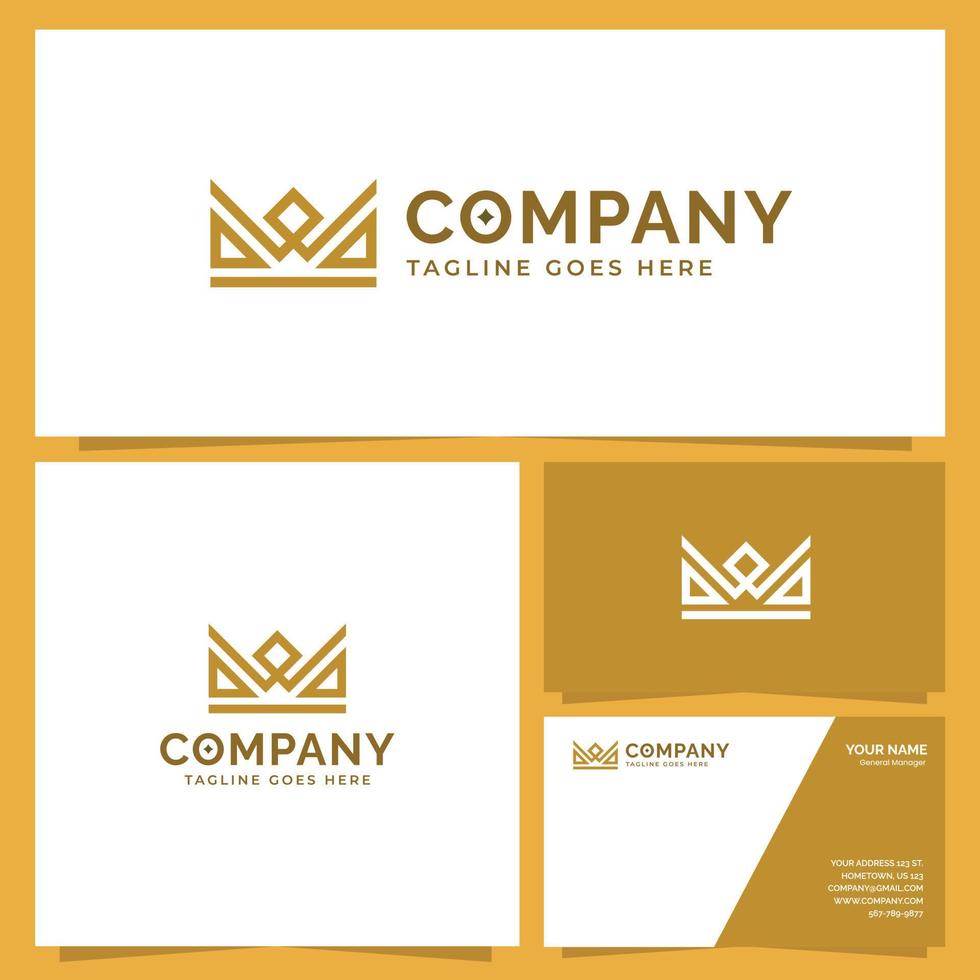 diseño de logotipo de corona moderna y paquete de marca vector