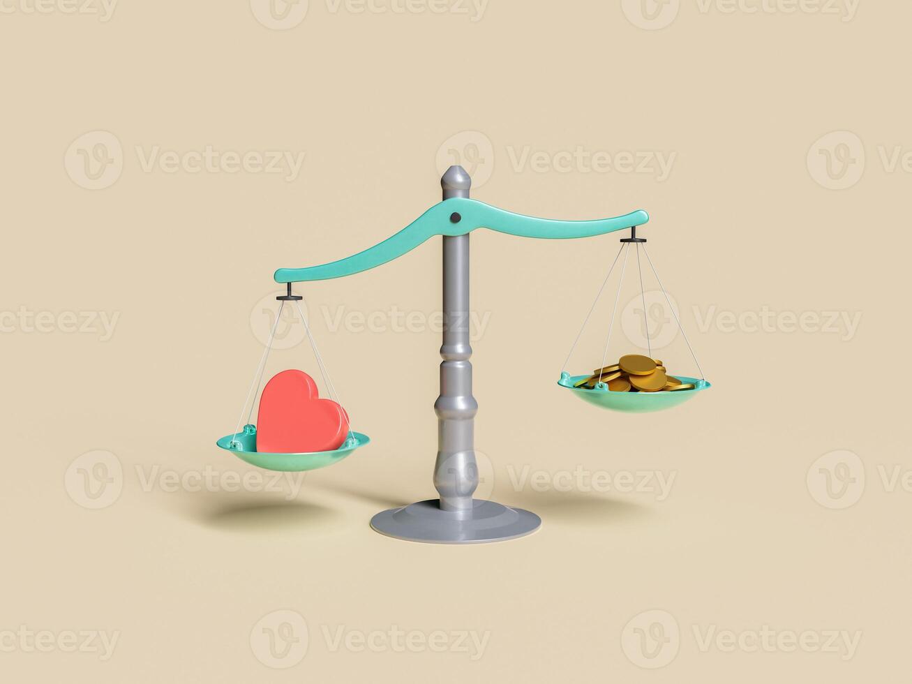 scale with coins and a heavier heart photo