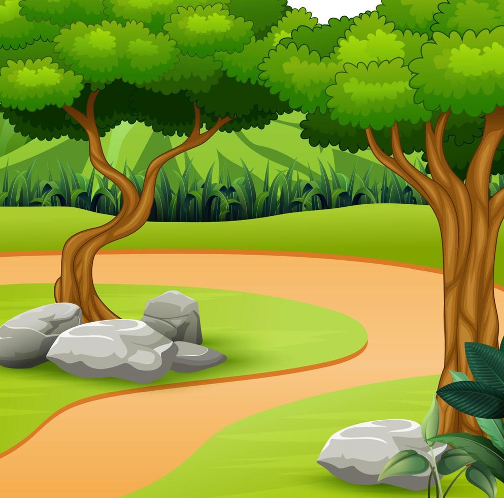 A dirt path in the nature background vector