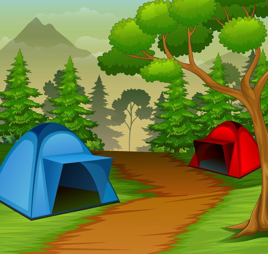 Background of campsite in the nature vector