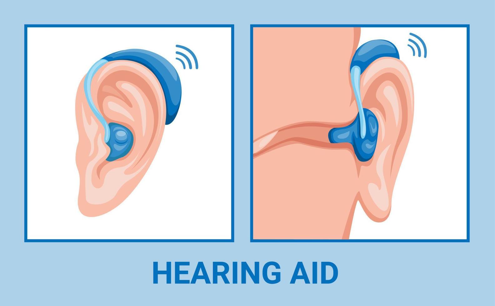 Ear hearing aid device symbol set illustration vector