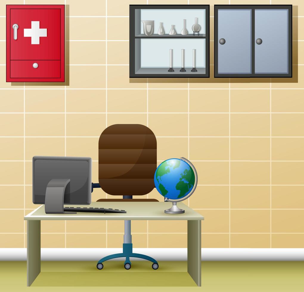 Simple doctor office interior design vector