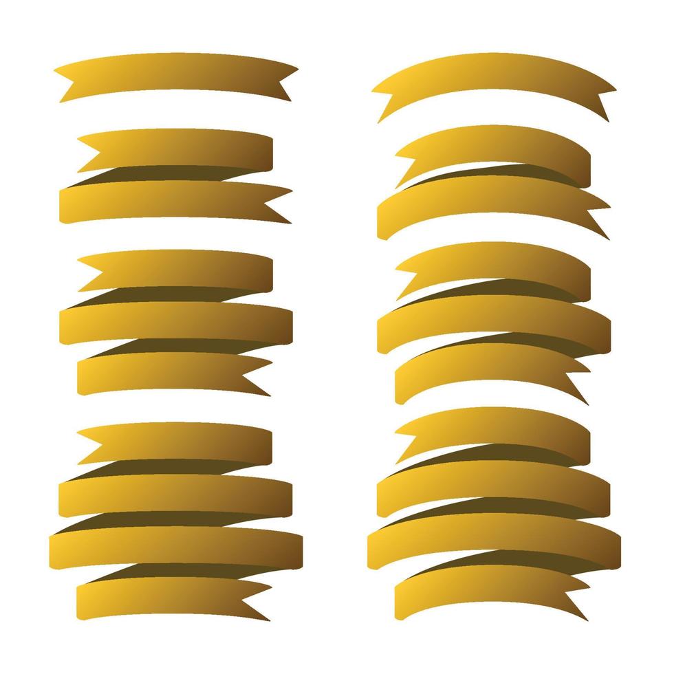 Gold Ribbon Banner Set vector