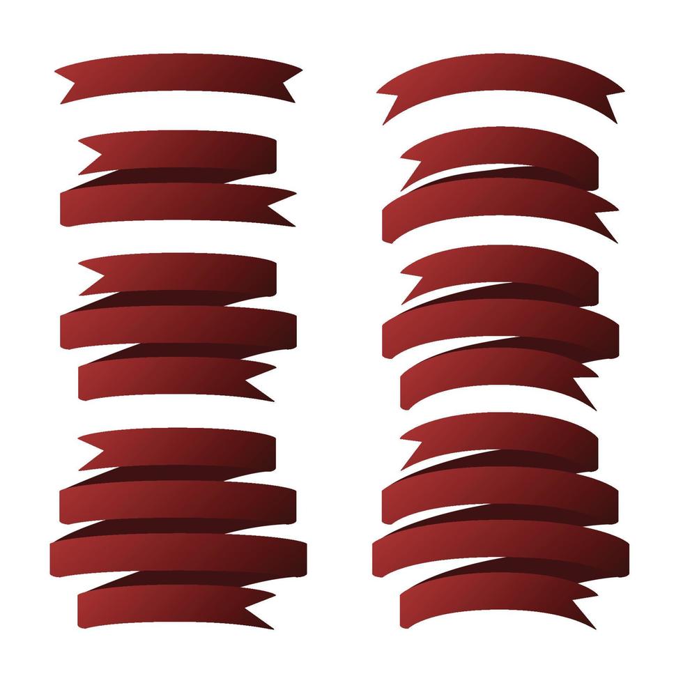 Red Ribbon Banner Set. vector