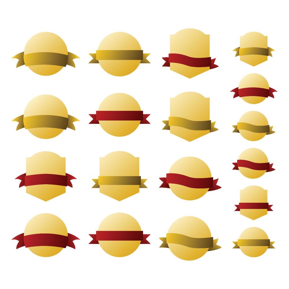 Red and Gold Circle Banner Set. vector