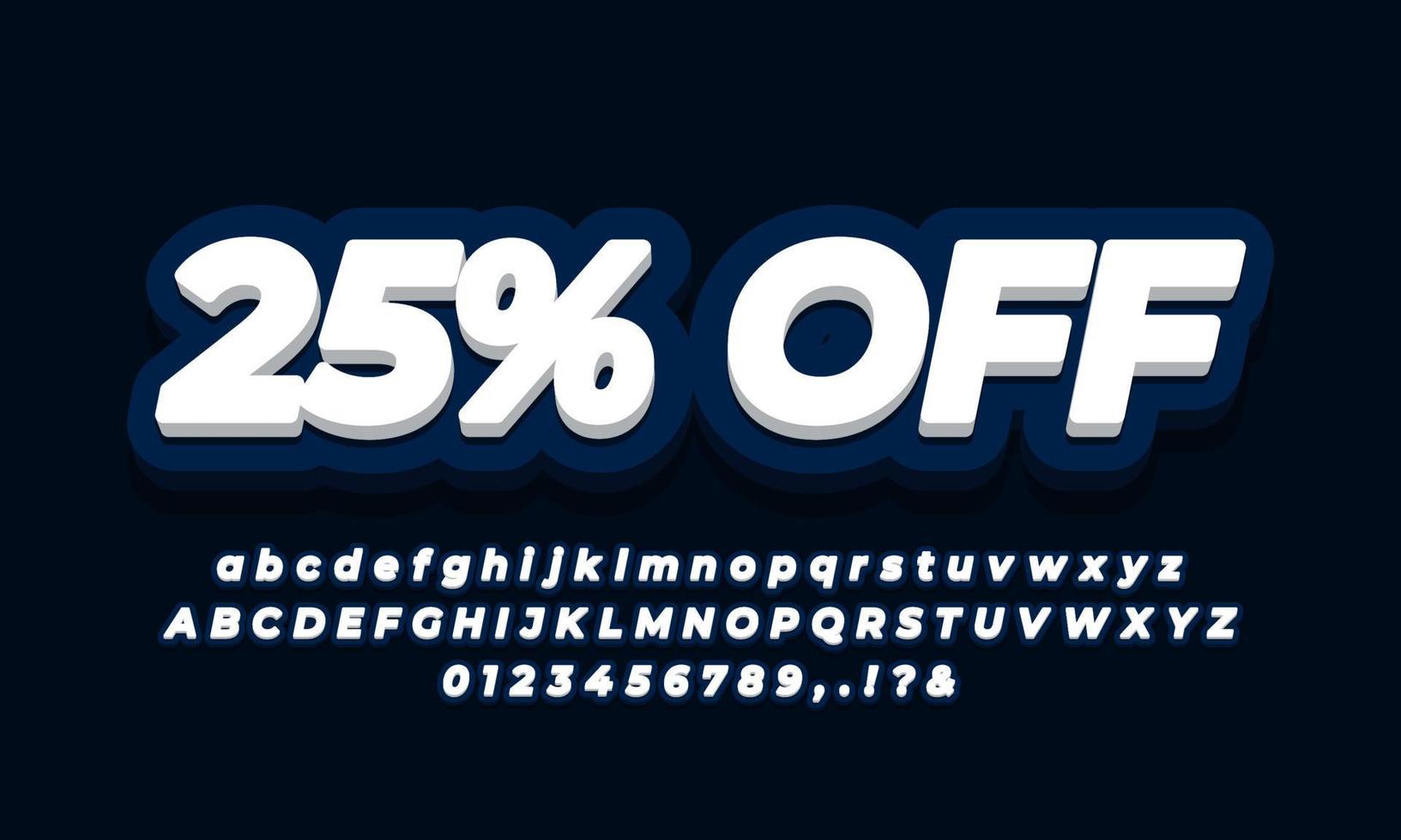 25 percent off twenty five percent sale discount promotion text  3d blue design vector