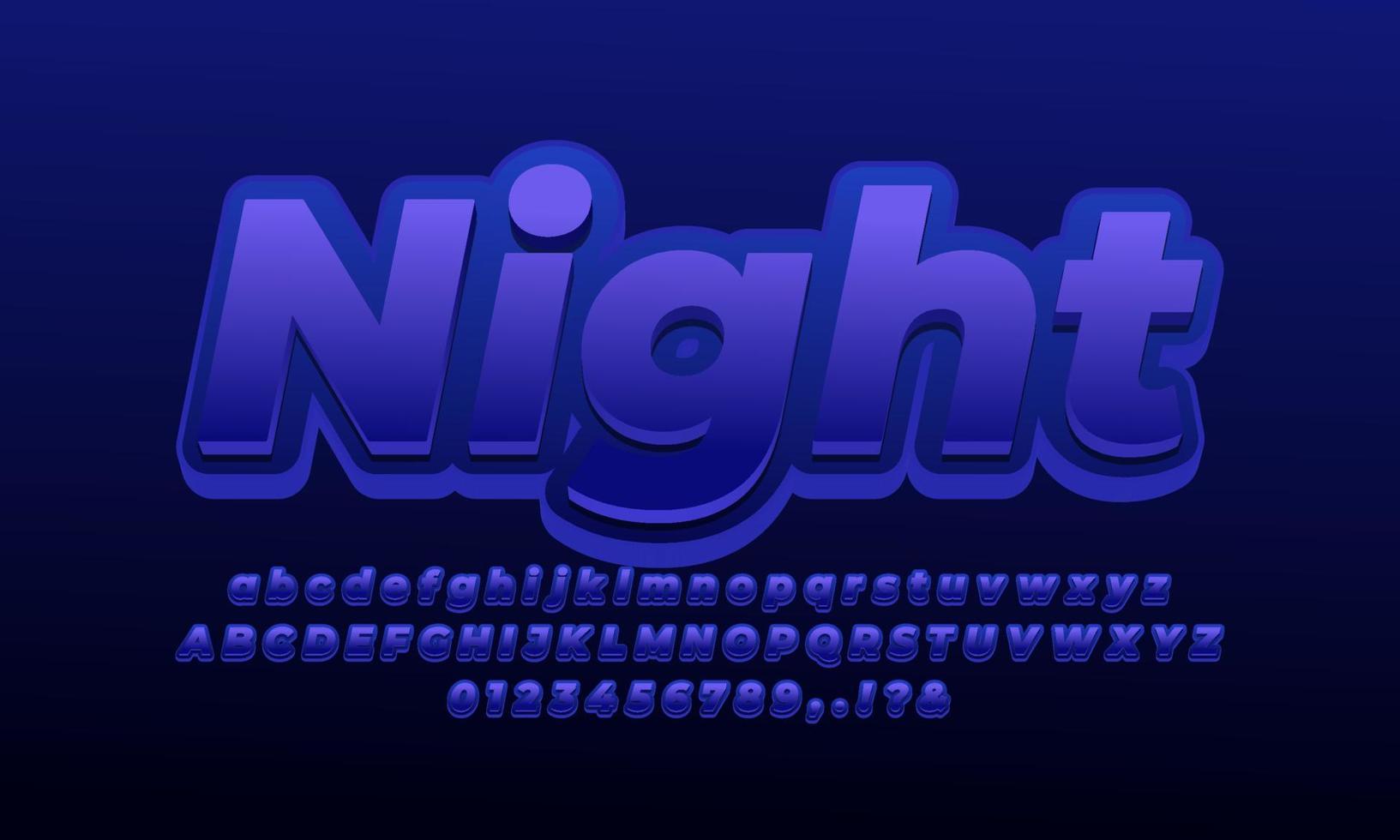 vector de diseño de efecto de texto nocturno