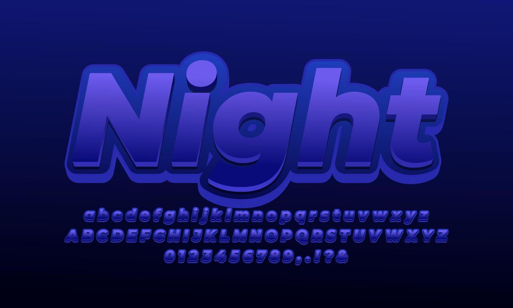 night text effect design vector