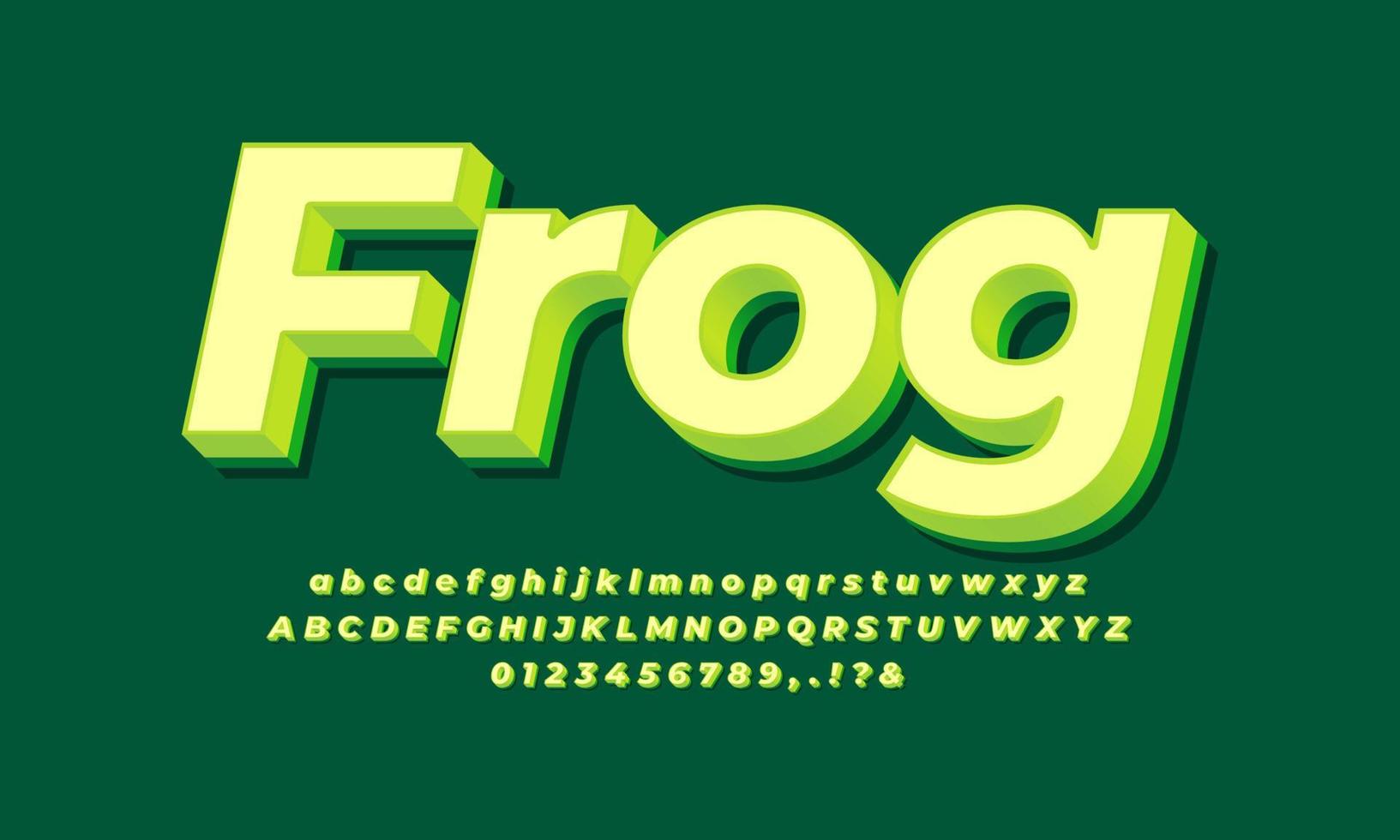 green skin frog text effect design vector