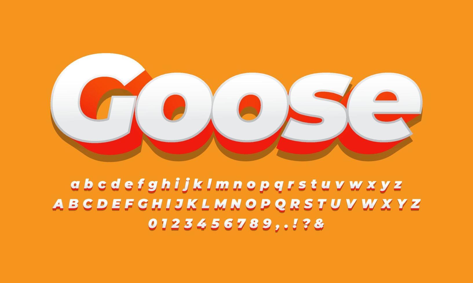 goose white text effect design vector