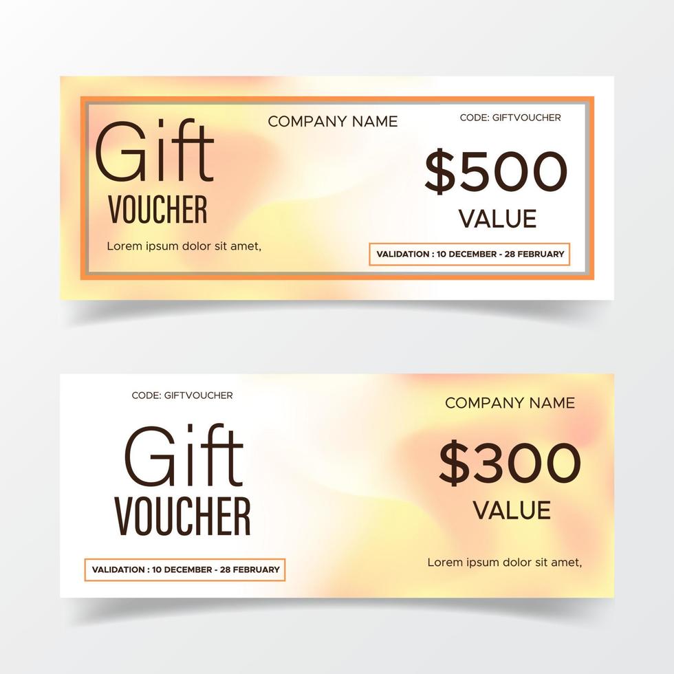 gift voucher template, holographic style vector
