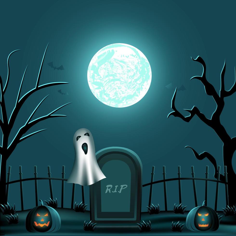 halloween background with old fence vector