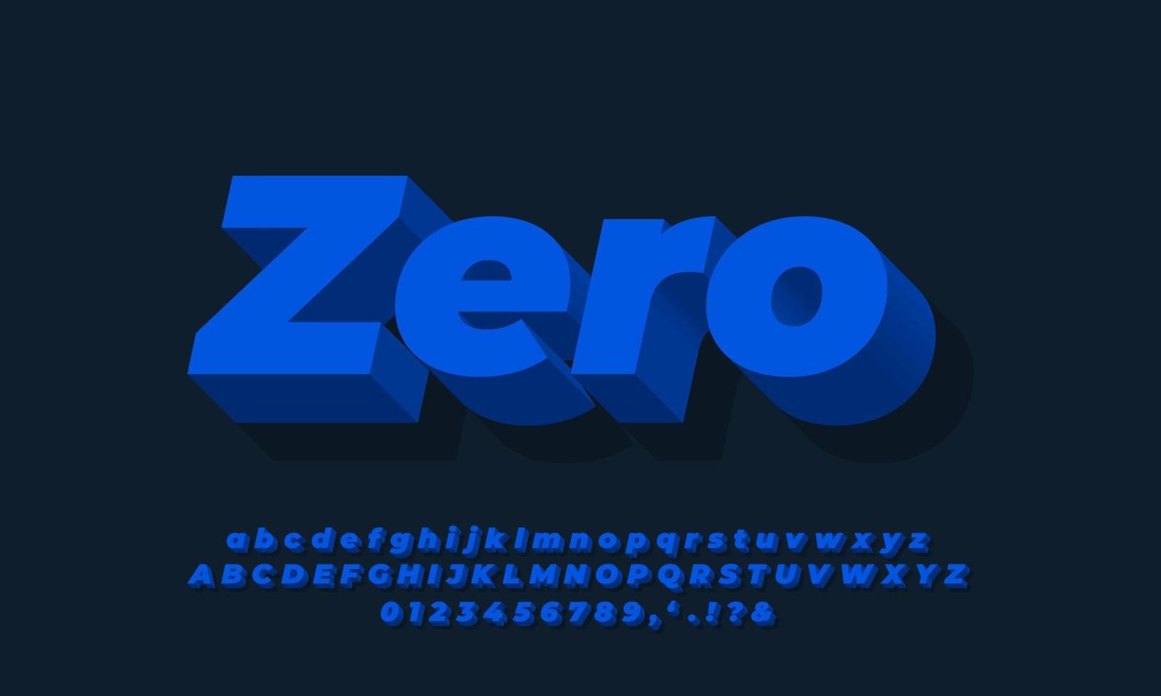 dark blue 3d text effect or font effect design vector