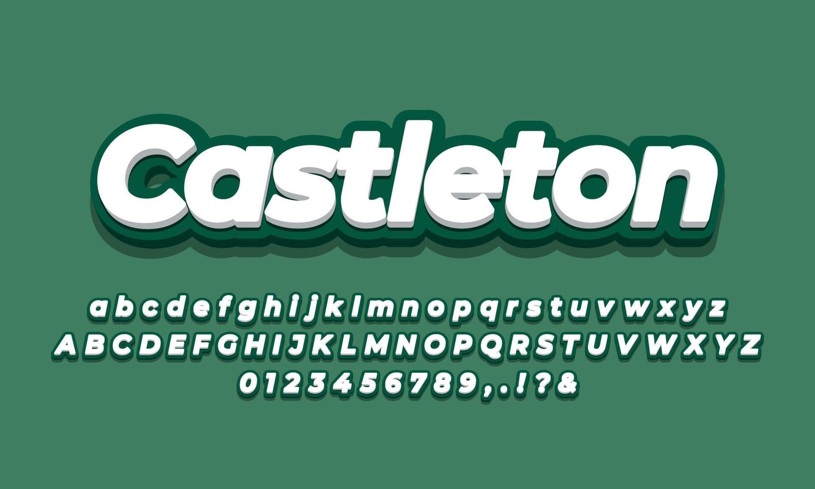 dark green 3d text effect vector