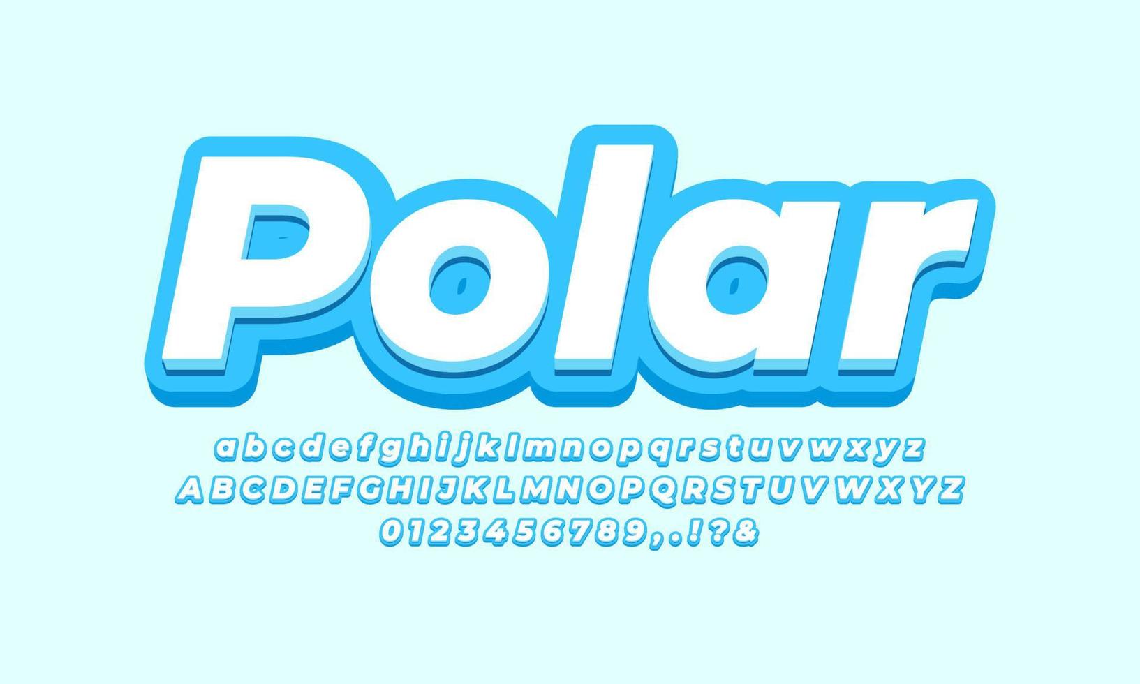 polar bear skin color text effect design vector