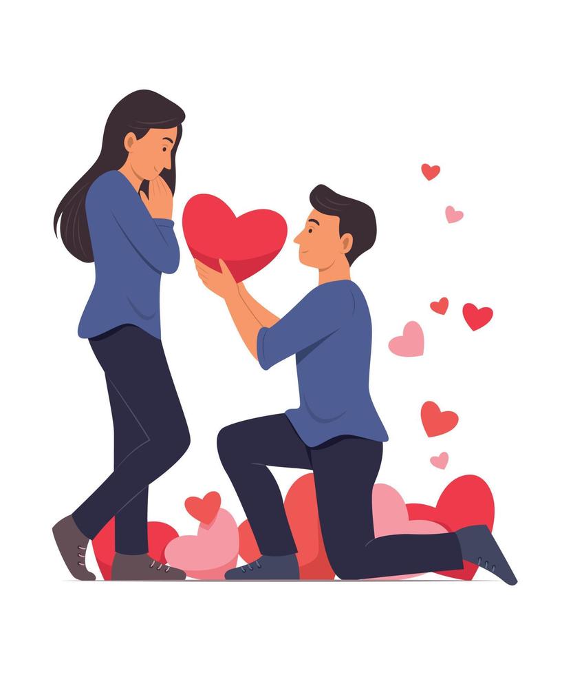 pareja enamorándose. vector