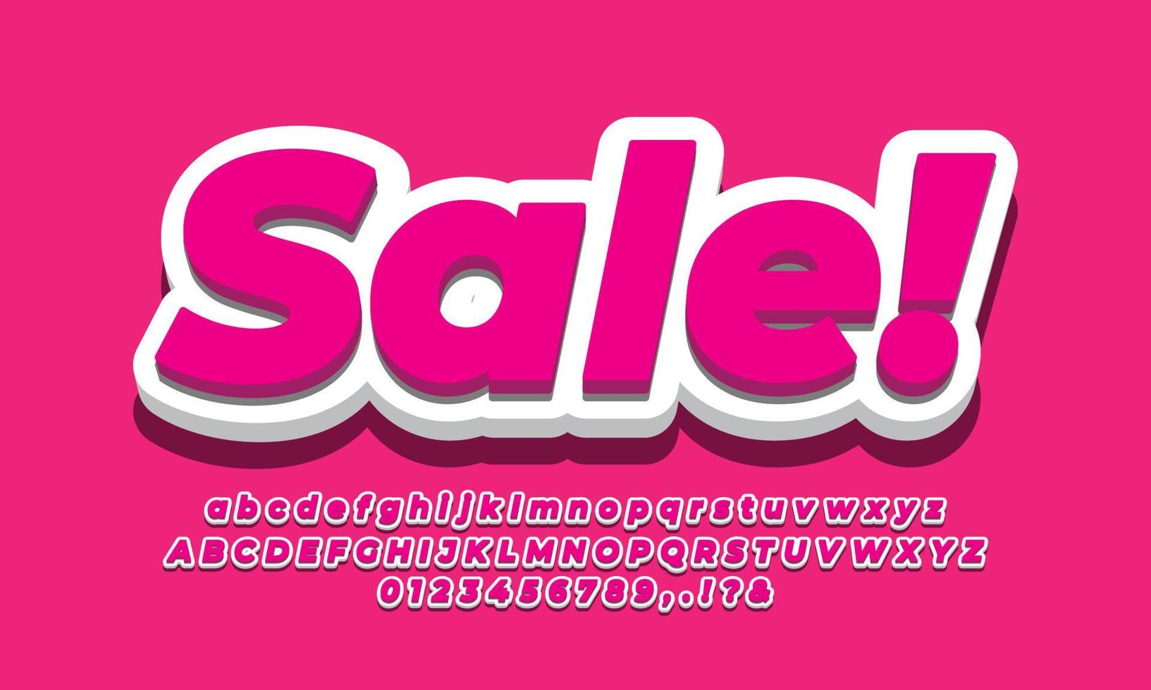 bold 3d pink and white girly  letter number or font effect design vector