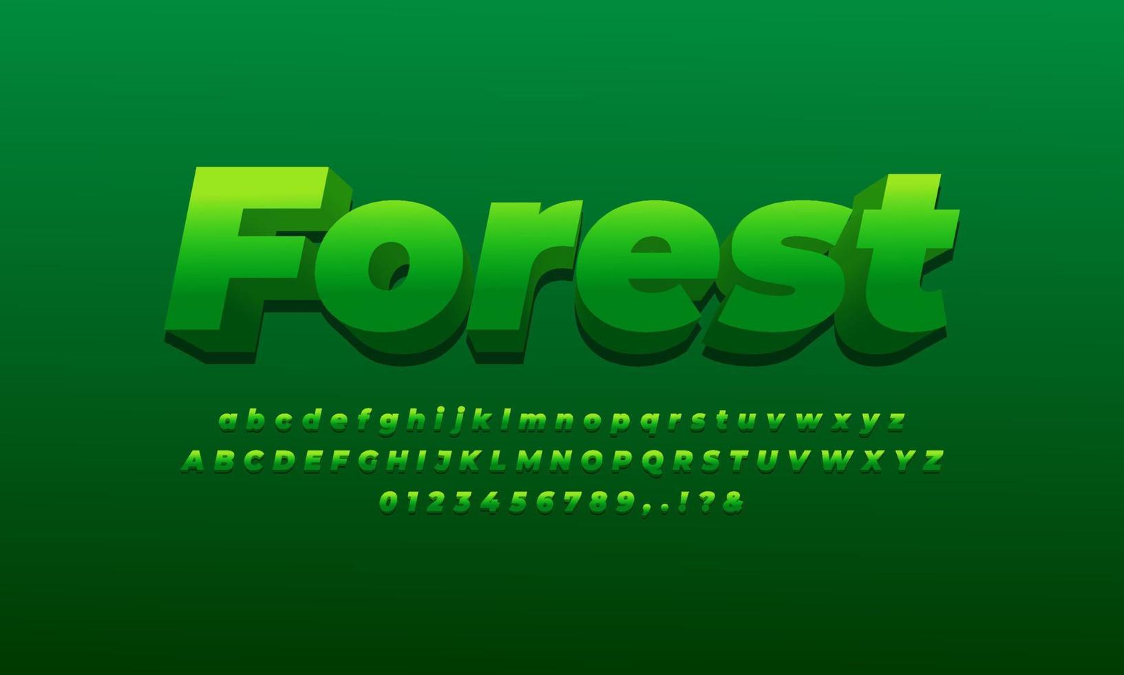 bosque verde con efecto de texto de venado vector