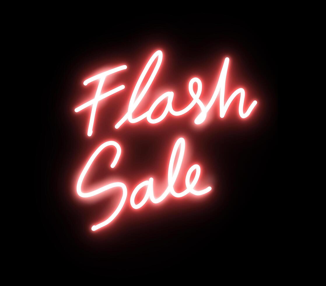 Flash sale, a neon text in pink colo photo