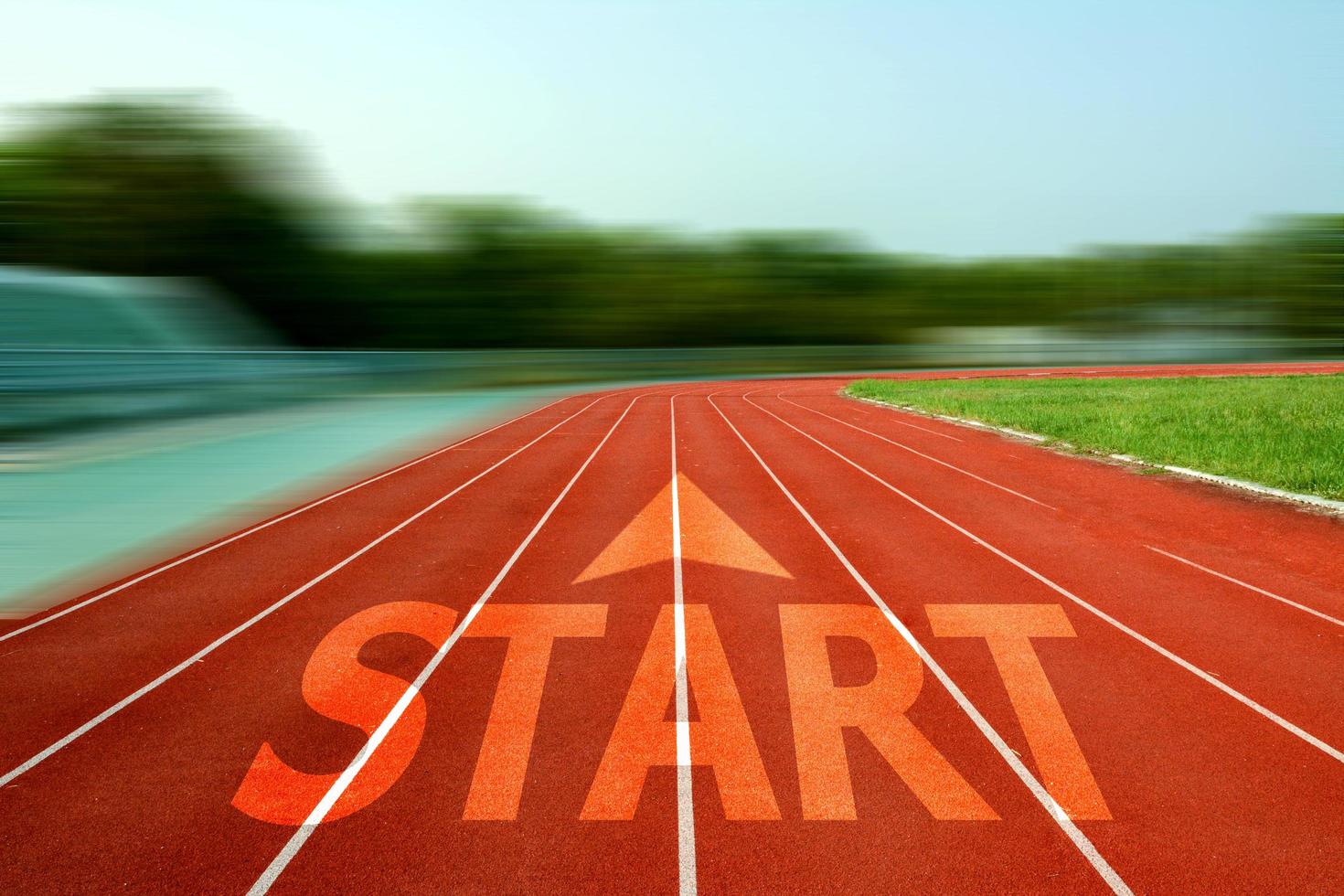 Start , running track in the stadium photo