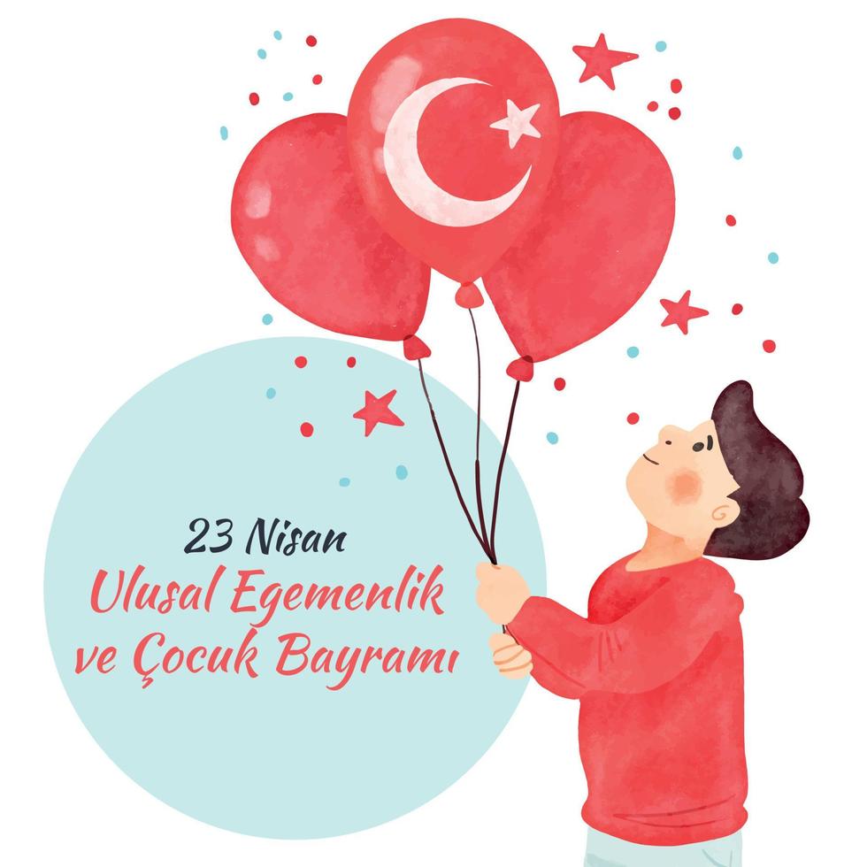 23 Nisan Ulusal Egemenlik ve Cocuk Bayrami. April 23 National Sovereignty and Children's Day. Eps10 vector illustration.