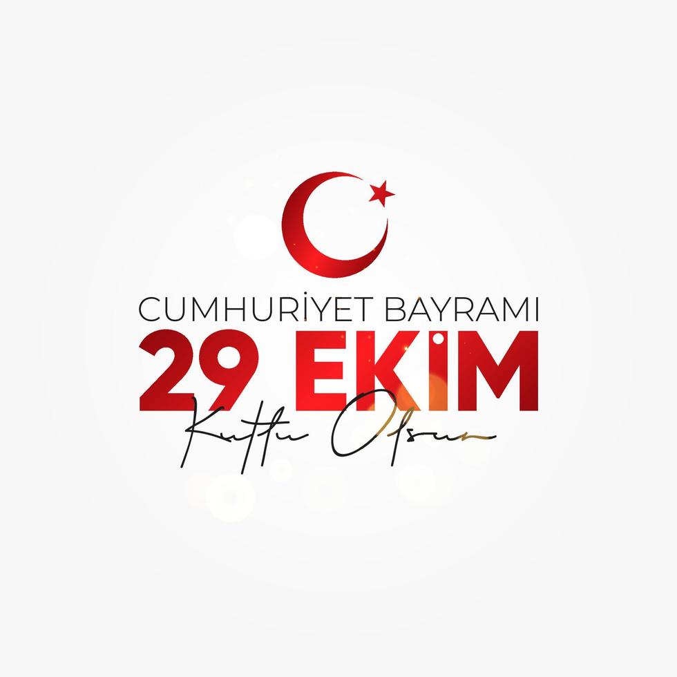 29 ekim cumhuriyet bayram kutlu olsun. 29 de octubre día de la república de turquía. vector