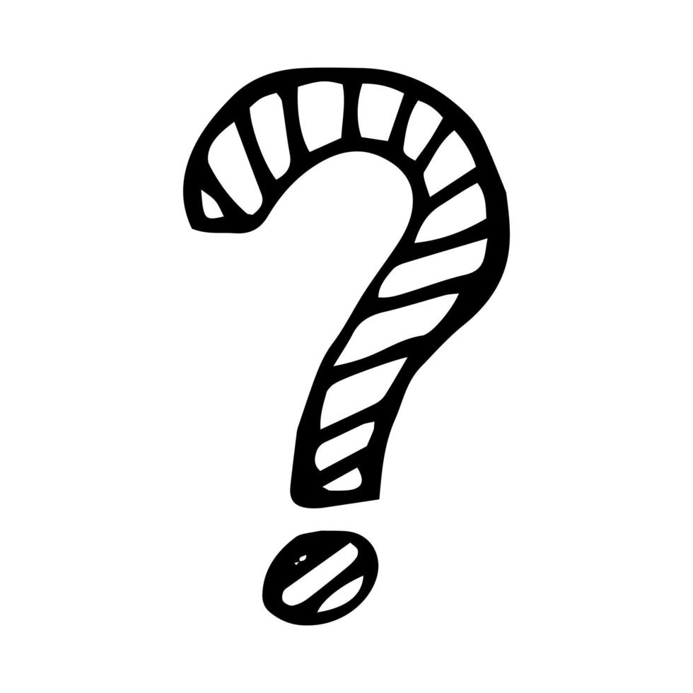 question mark hand drawn doodle, . icon sticker vector