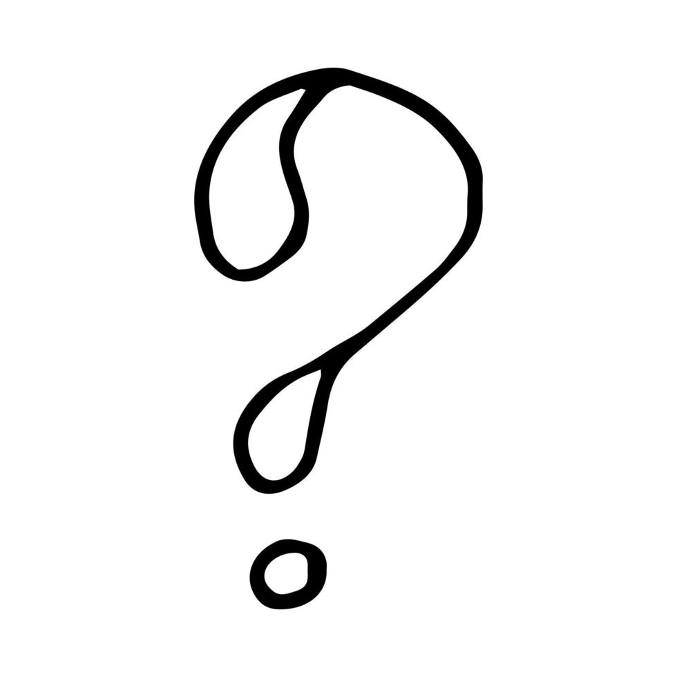 question mark hand drawn doodle, . icon sticker vector