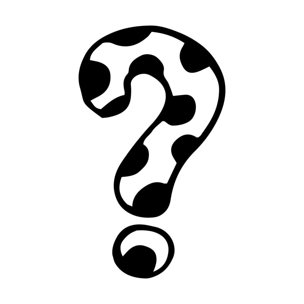 question mark hand drawn doodle, . icon sticker vector