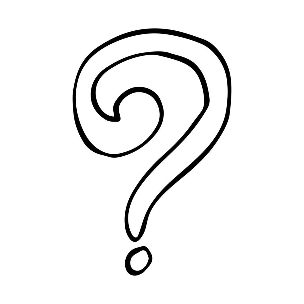 question mark hand drawn doodle, . icon sticker vector