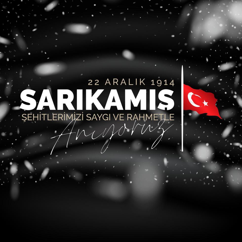December 22 commemoration of the Sarikamis. Respect and commemorating. vector