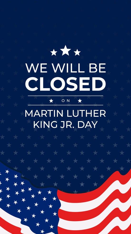 Martin Luther King Jr. Day design with US flag background. Happy MLK day. I have a dream. vector