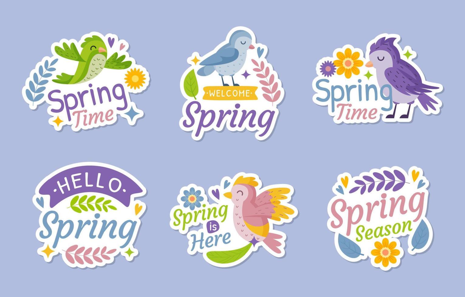 Spring Sticker Collection vector