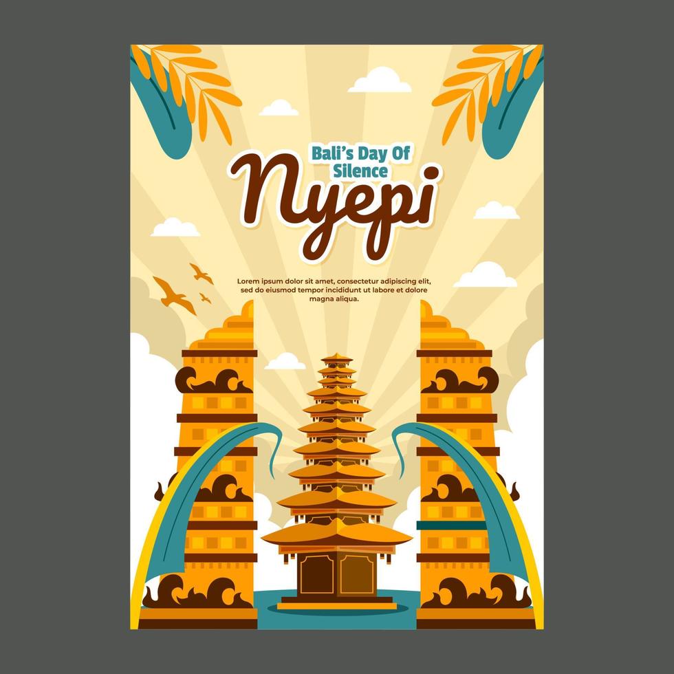 Nyepi Poster Template vector