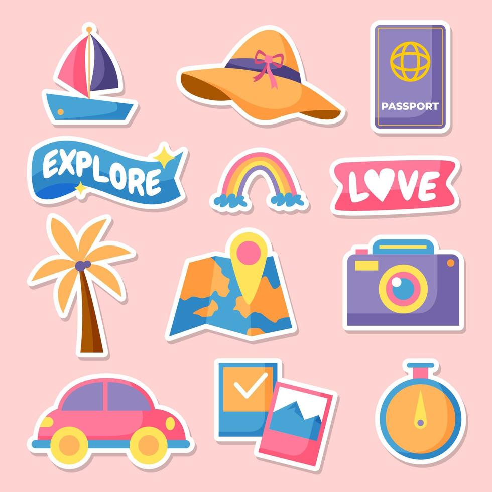 Travel Sticker for Journaling vector