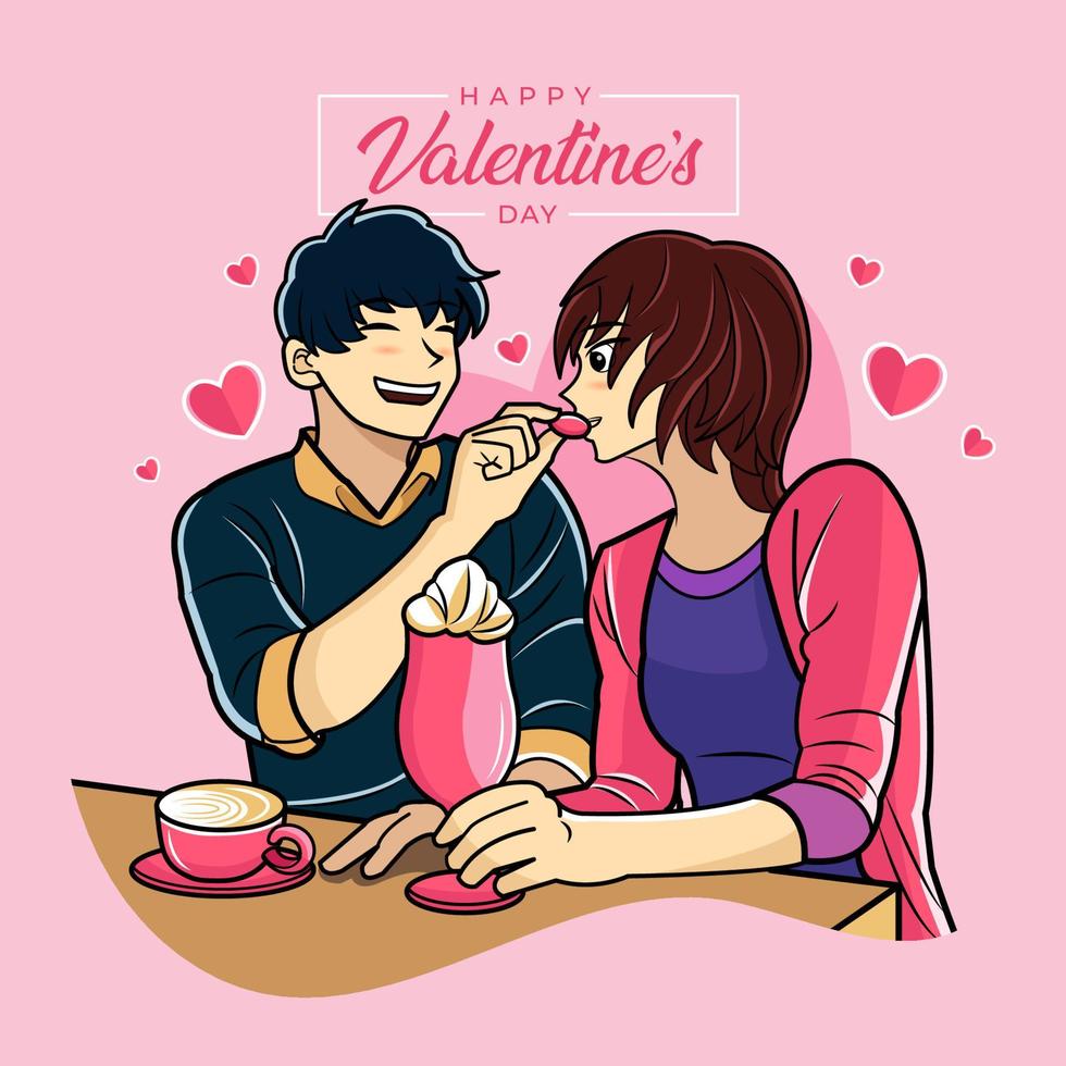 Valentine's day enjoying time together illustration free download vector