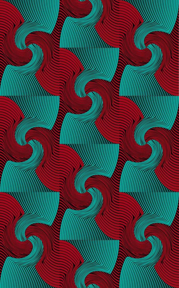 African Wax Print fabric, Ethnic kanka kikoy ornament for your design, colorful tribal motifs, overlapping geometric elements. Vector texture, afro kitenge textile, Ankara fashion style background