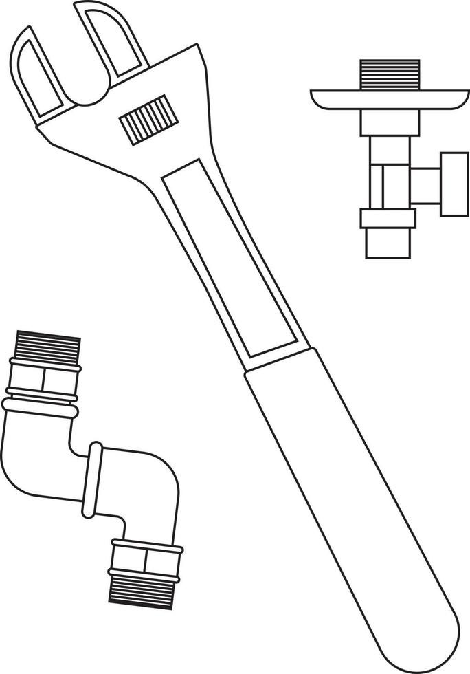 Ilustración de vector de herramientas de plomería