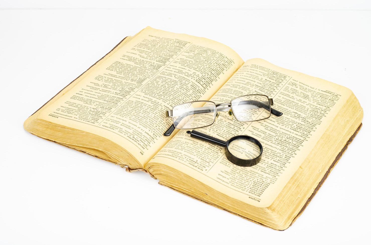 Glasses, magnifier gadgets for reading. Studio Photo