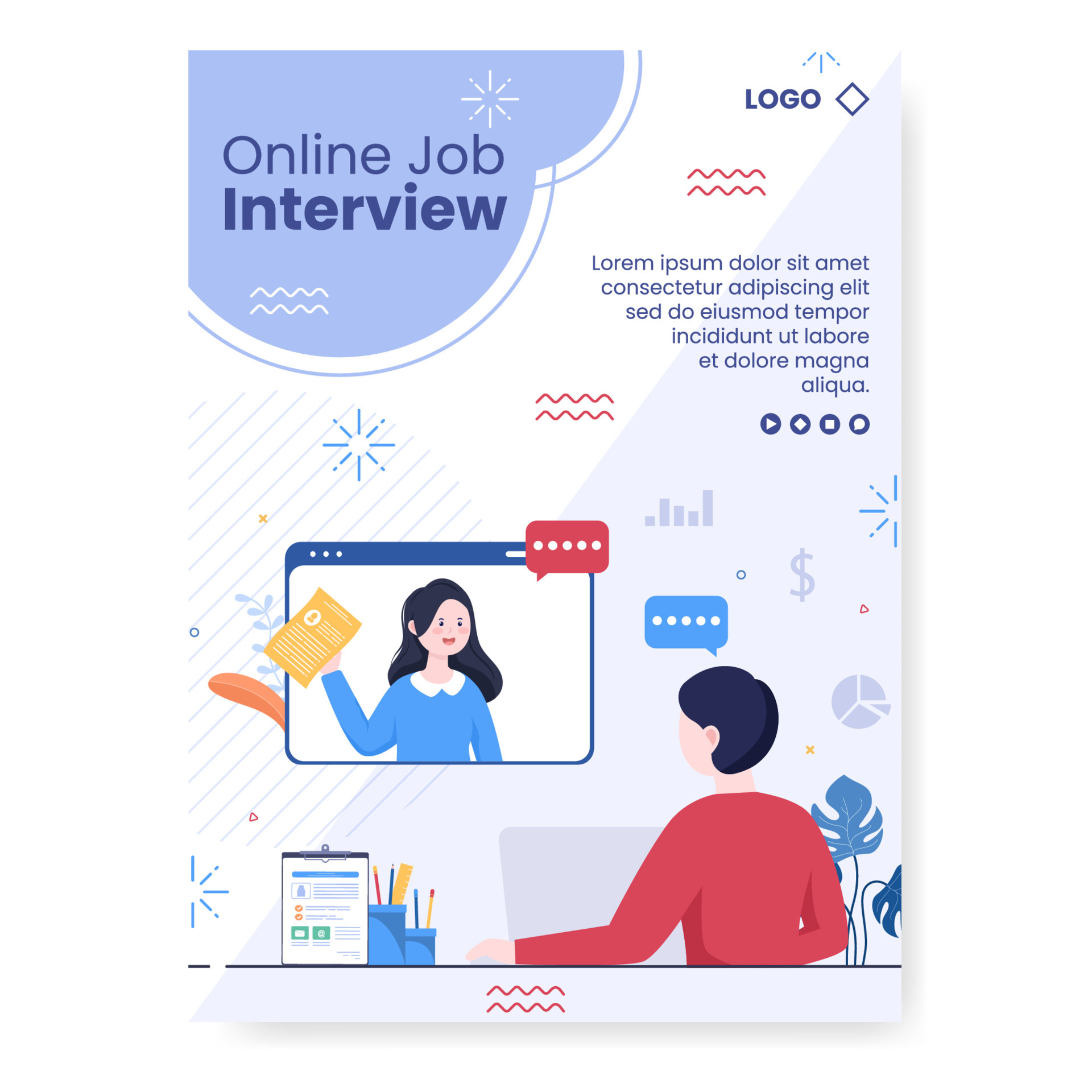 Job Interview Meeting and Candidate of Employment or Hiring Poster