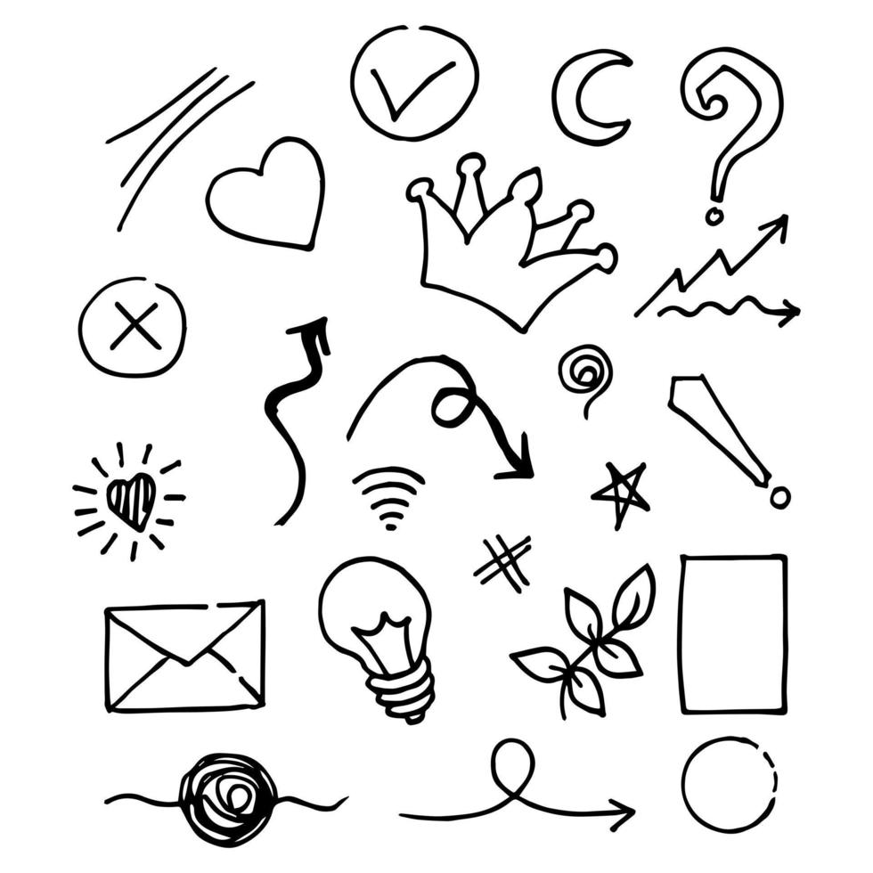 Doodle element vector set, for concept design.