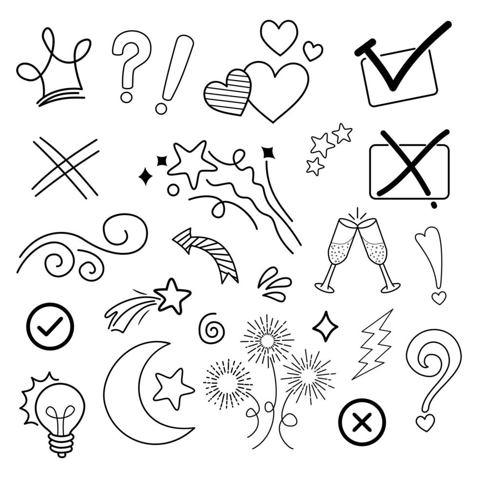 Doodle element vector set, for concept design.